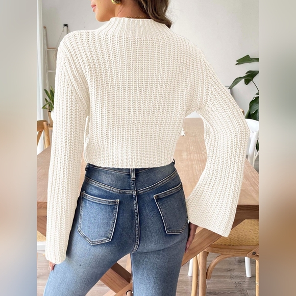 Frosted Grace Mock Neck Sweater - Ivory - Picture 3 of 5